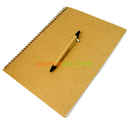 Recycled Notebook With Recycled Pen