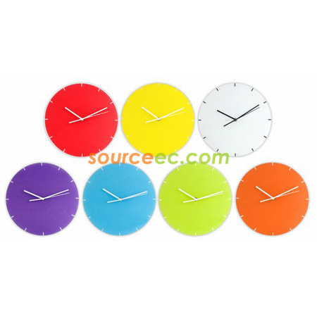 Colourful Glass Wall Clock