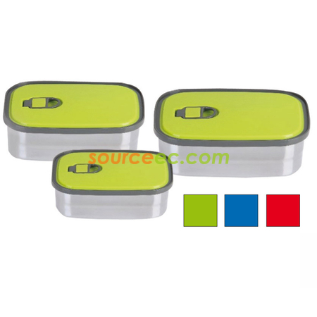 3 in 1 Rectangle Stainless Steel Food Container