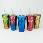550ML Double Stainless Steel Straw Cup