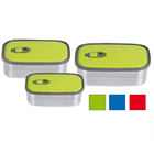 3 in 1 Rectangle Stainless Steel Food Container