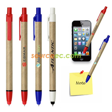 Eco Recycled Touch Screen Stylus Paper Pen ( Black ink )