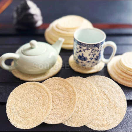 Luffa Sponge Cup Mat