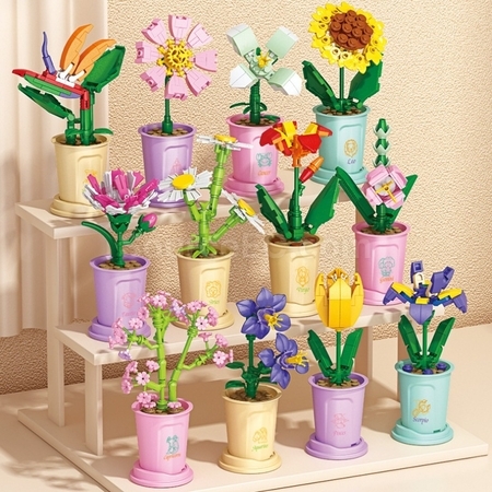 Coffee Cup Plant Series Building Blocks-The 12 Zodiac Signs' Guardian Flower Collection