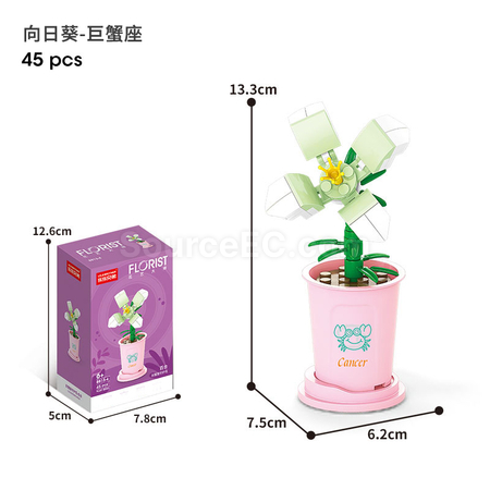Coffee Cup Plant Series Building Blocks-The 12 Zodiac Signs' Guardian Flower Collection
