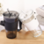 Straw glass cup with lid leather cover handle