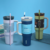 Large capacity double-layer vacuum straw thermos cup