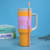 Large capacity double-layer vacuum straw thermos cup