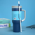 Large capacity double-layer vacuum straw thermos cup