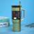 Large capacity double-layer vacuum straw thermos cup