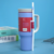 Large capacity double-layer vacuum straw thermos cup