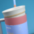 Large capacity double-layer vacuum straw thermos cup