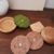 Wooden hamburger shaped coaster