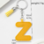 PU leather keychain with 26 English letters