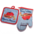 Two-piece set of microwave anti-scald gloves and mats