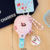 Plush toy tennis racket keychain pendant