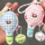 Plush toy tennis racket keychain pendant
