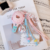 Plush toy tennis racket keychain pendant
