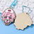 Wooden rubber-like embossed keychain