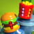 Hamburger, French fries, magic beans, Rubik's cube, fidget spinner, stress-relief toys