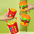 Hamburger, French fries, magic beans, Rubik's cube, fidget spinner, stress-relief toys