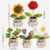Knitted flower plant pot