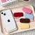 Faux leather pattern phone holder folding mirror