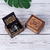 Wooden hand-cranked music box