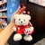Football Bear Pendant Keychain
