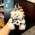 Football Bear Pendant Keychain