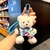 Football Bear Pendant Keychain