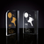 Pickleball Themed Color Printed Crystal Trophy