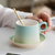  Gradient Ceramic Coffee Cup Gift Box with Wooden Handle