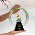 Liuli Jade Rabbit Crystal Commemorative Trophy